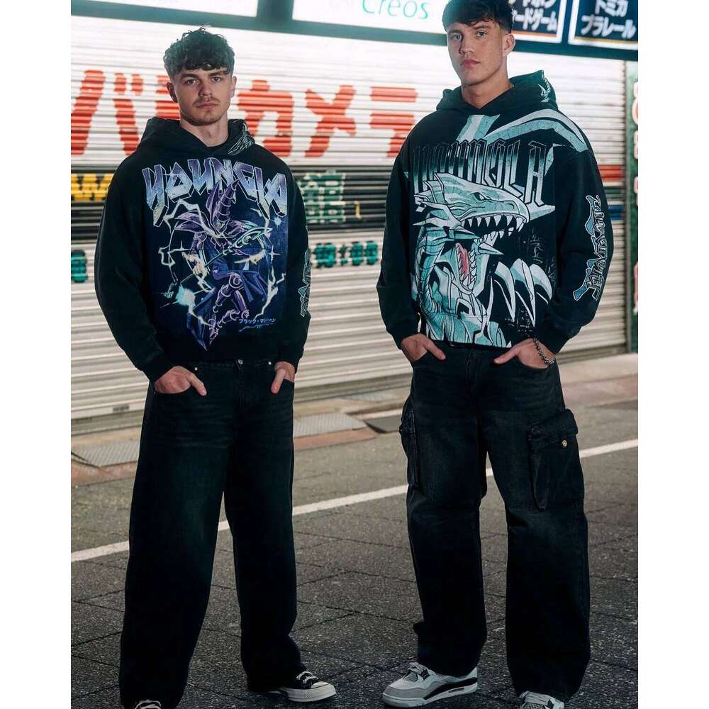Blue-Eyes White Dragon Hoodies Sport Grunge Streetwear Sweatshirt Tops Oversized Hoodie Gothic Cotton Haruku Men Y2k Clothing