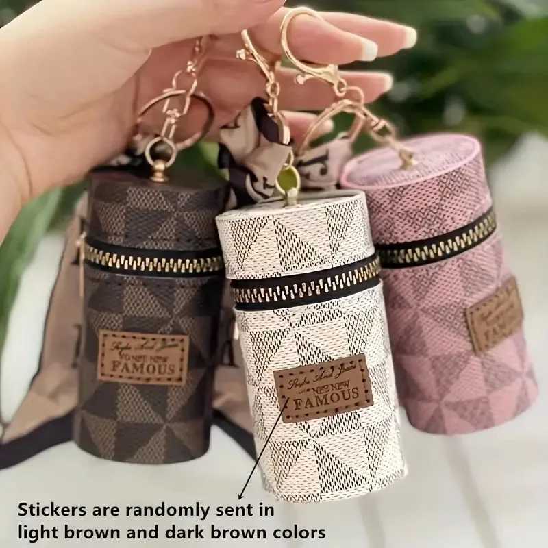 Mini Coin Purse Classic Pouch With Scarf Decor Zipper Portable Multifunctional Lipstick Bag Vintage Flower Leather Y250707