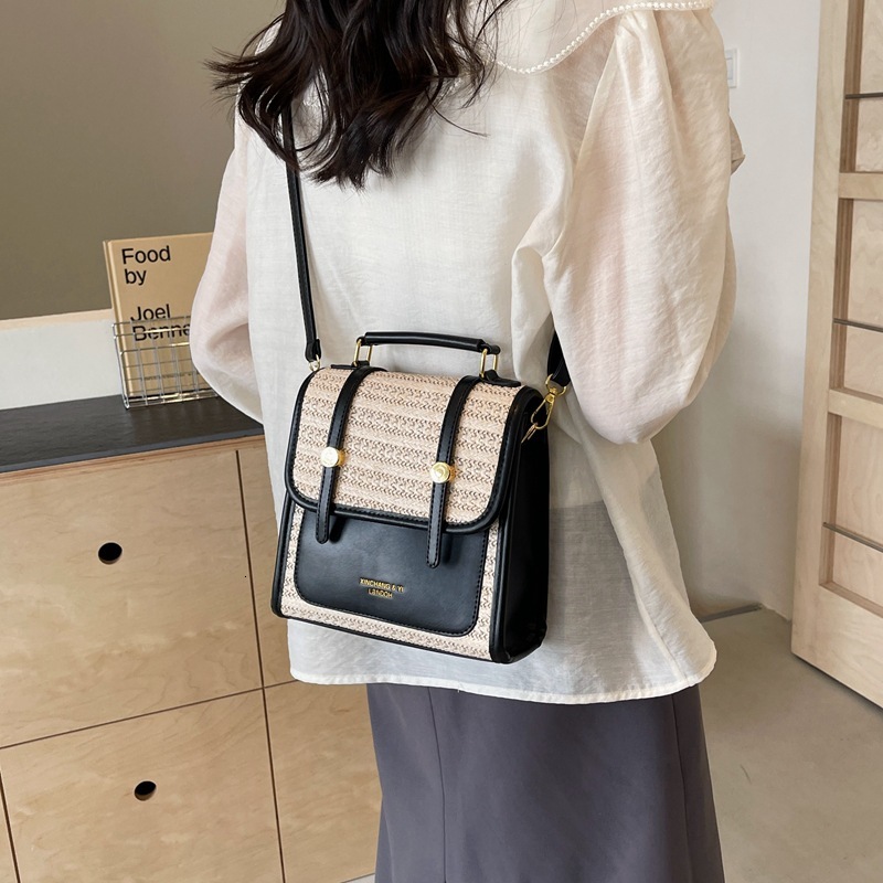 Free shipping designer Outdoor Travel Backpack Summer Straw Bag Small Handmade Woven Bag Beach Rattan Bamboo Backpack