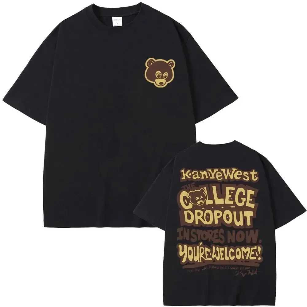 Best Famous The College Dropout Graphics T-shirt Men Womens Hip Hop Rap Vintage T-shirts Male Casual T ShirtXJ250707