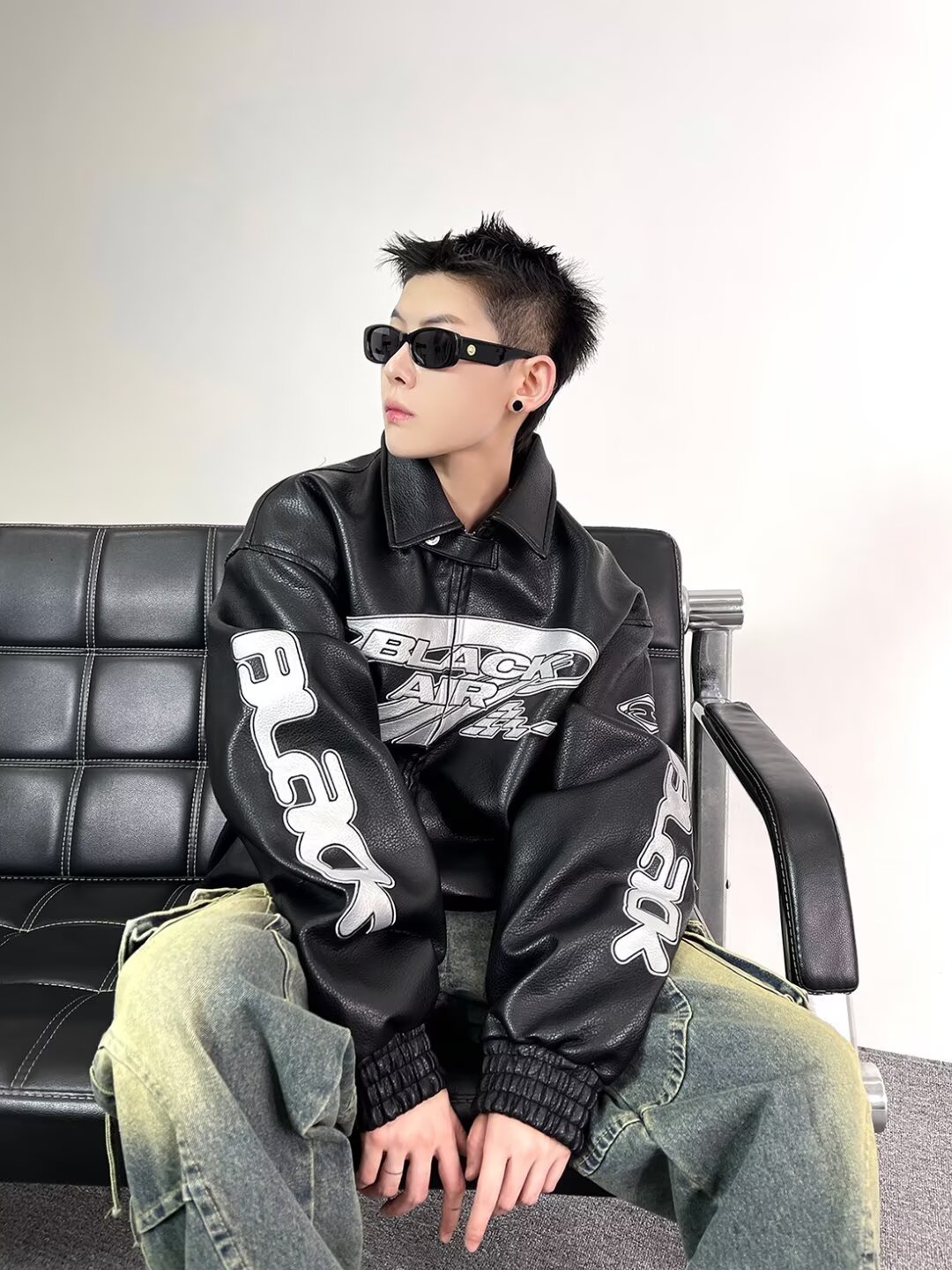 Autumn New American High Street Trendy Brand Letter Long Sleeve Loose Baseball Jacket Leather Fashion Unisex 241025