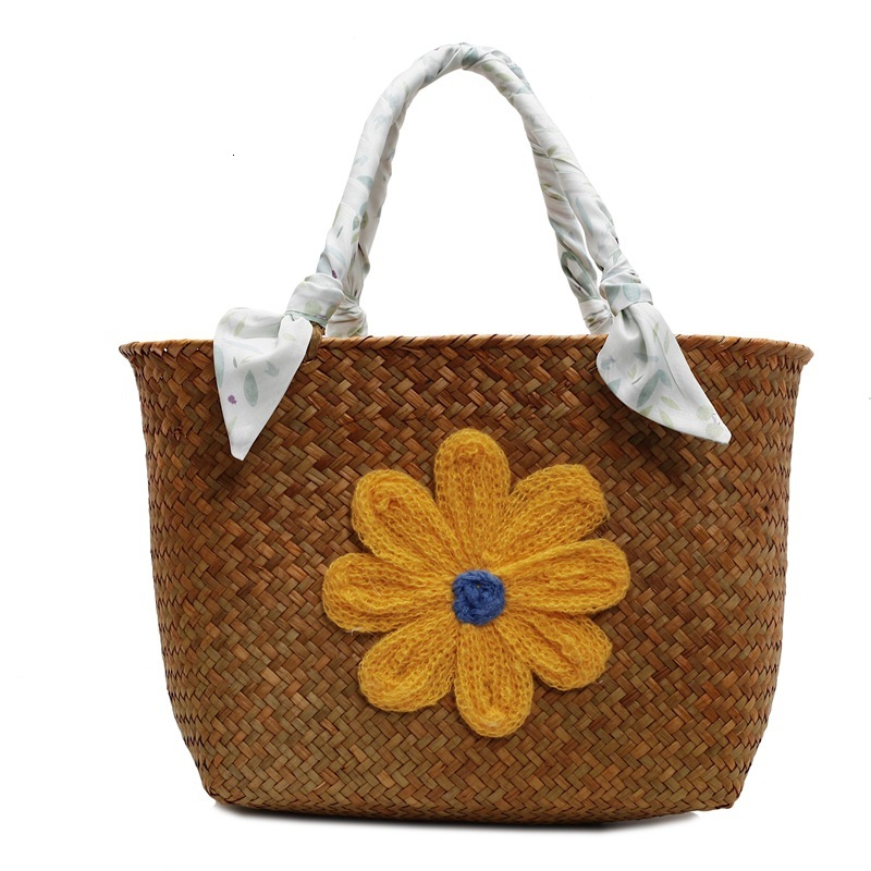 Free shipping designer Handwoven Bag for Women 2025 New Style Straw Bag Beach Vacation Handbag Large Capacity Basket Bag for Women