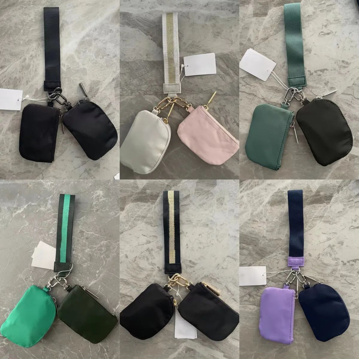 TOP 10 Colours Black cold Yohain Bag Dual Pouch Mini Zip Around Wristlet Portable Keychain Wallet Coin Purse Pocket bag coin purse butler key bag mini