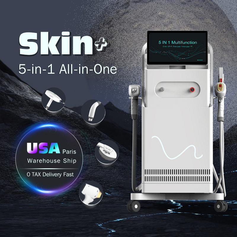 Professional 5IN1 Laser Beauty Equipment IPL ND YAG 808 Technology Laser Hair Removal Tattoo SHR Skin Rejuvenation