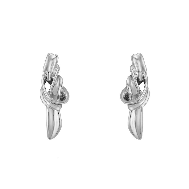 European and American knotted metal earrings for women fashion light n temperament earrings 250701