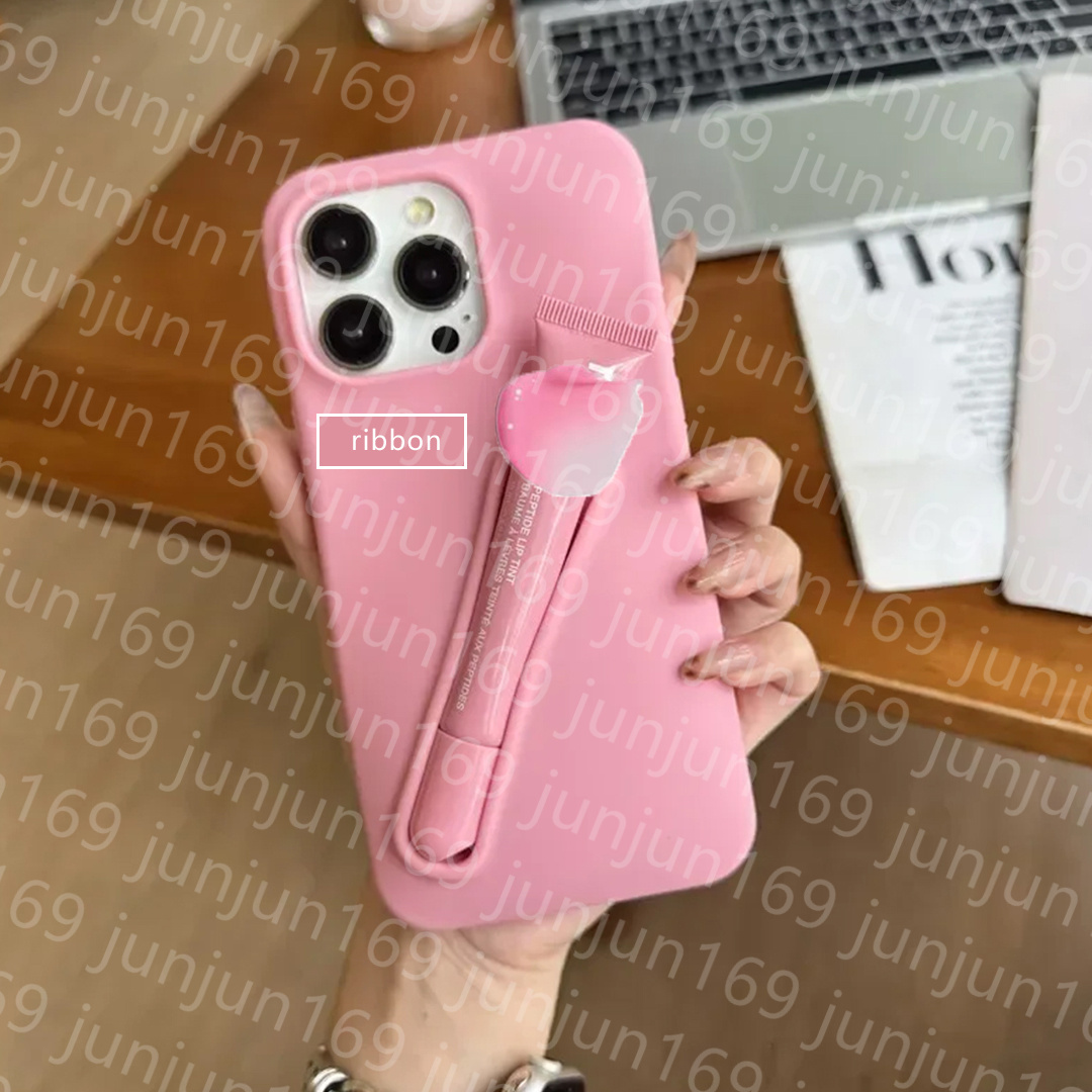 phone case Lipstick Case Apple iphone 16 pro max cases Lip Gloss Lipstick Lip Balm 3D Make-Up Silicone Phone Case for iPhone 15 14 13 Holder Cover Sil