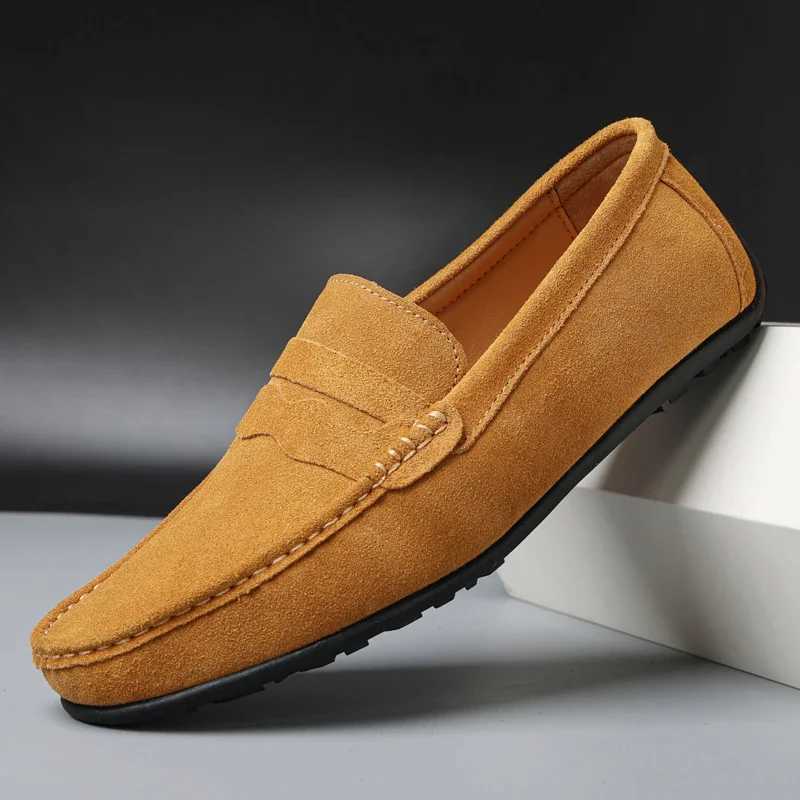 igh Quality Leather Men Loafers Slip on Mens Casual Shoes Fion Flats M Driving Shoes Ten Size 38-47 Y250707