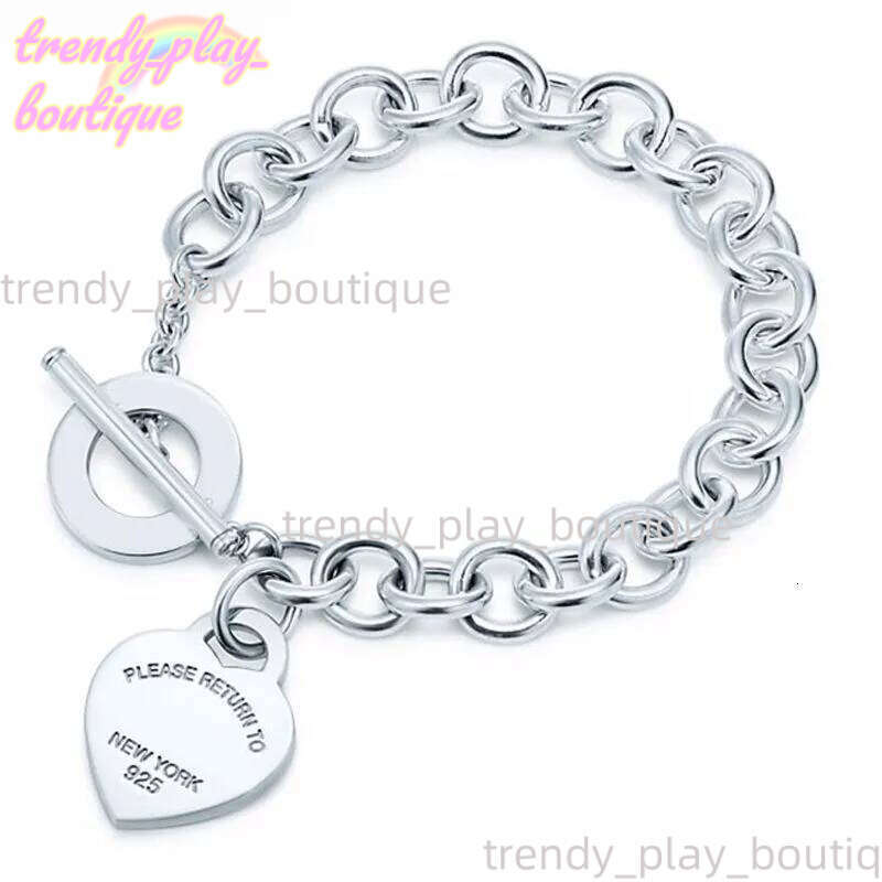 Designer Bracelets 100% Sterg Sier Original Authentic Classic Key Heart Exquisite Wedding Women Bracelet Jewelry Gift Tiffamyly And Co Tiffabylu 165