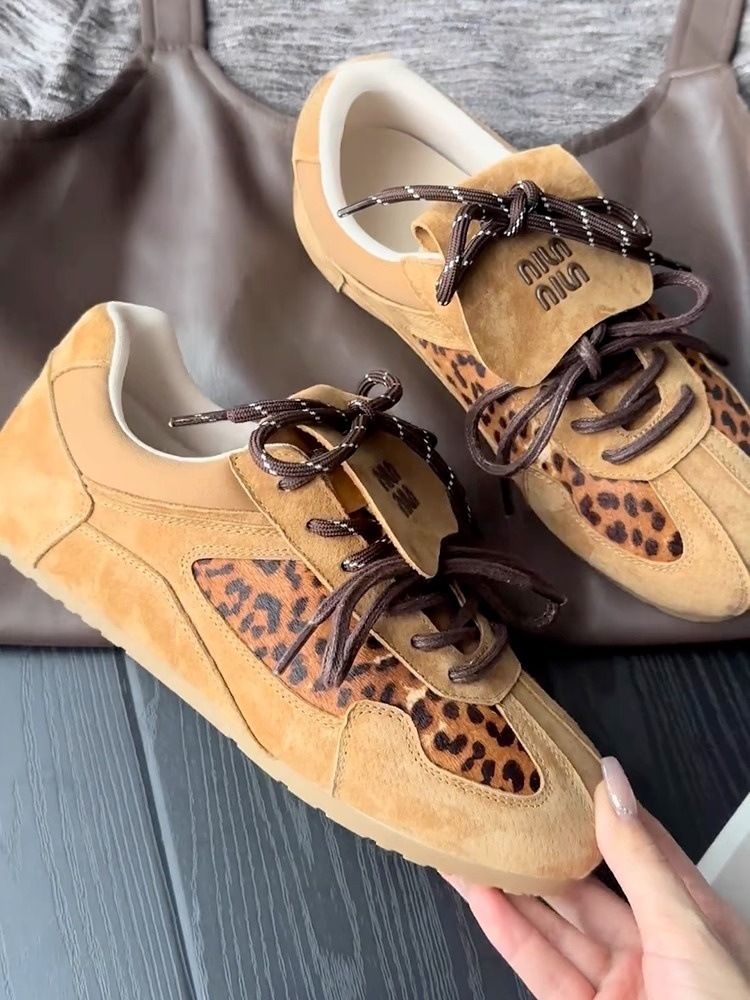 sneakers Sports casual shoes leisure board shoes leopard print German training shoes women Forrest Gump shoes versatile autumn American retro style