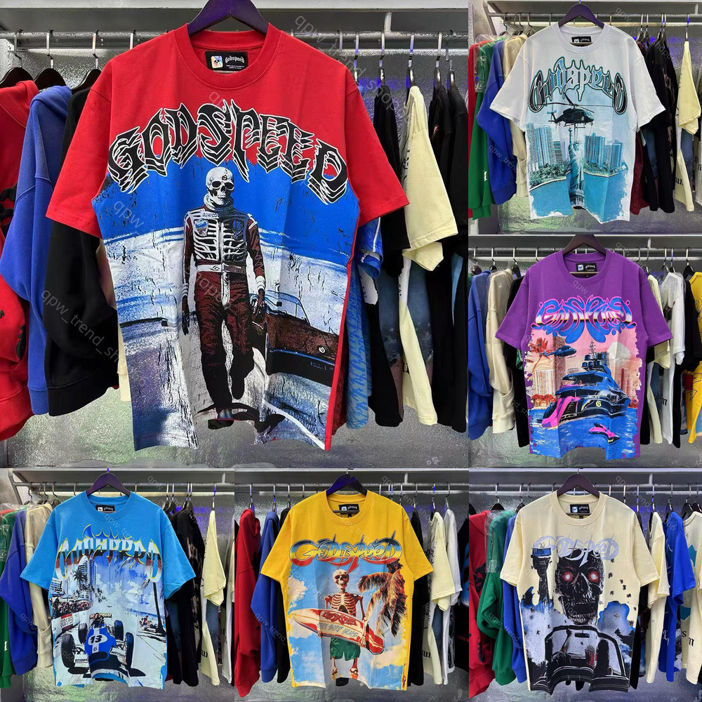 25ss godspeed shirt mens designer t shirt graphic tee tshirt crew neck 100% cotton oversd short sleeve streetwear black shirts for men clothing tops man tshirts 120 365