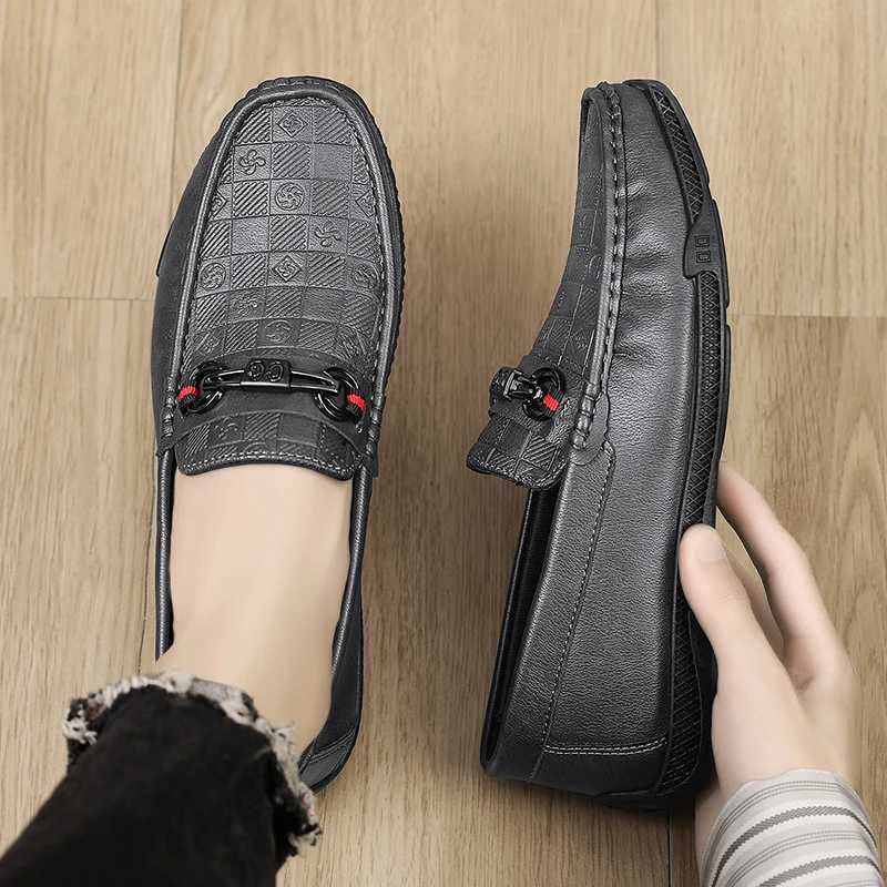Fion Leather Men Casual Shoes Slip on Formal Loafers Luxury Brand Cfortable Men Italian Soft M Driving Shoes Y250707
