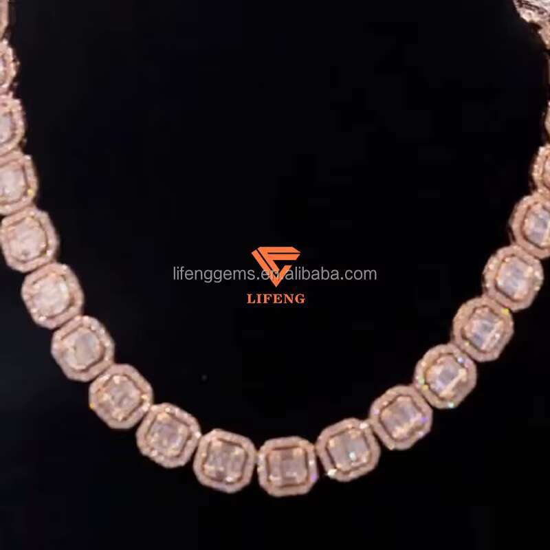 Lifeng Luxury Mens 925 Silver Hip Hop Candy Chain VVS Moissanite Ice Necklace With Diamond for Engagement Punk Style