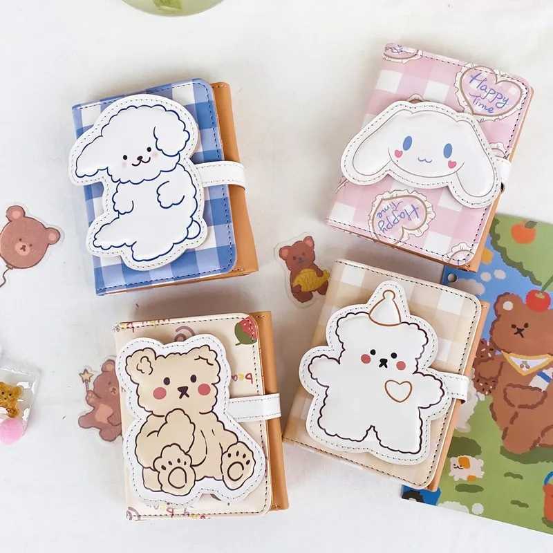 Carto Pu Purse Wallet Lovely Little Bear Coin Wallet Simple And Portable Three Fold Student Mini Card Bag Birthday Gift Y250707
