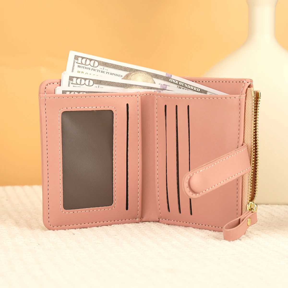 Wens Short Wallet with -shaped Embroidery Thread Zero Wallet Zipper Buckle Wens Mti Card Slot Card Bag Fia Y250707