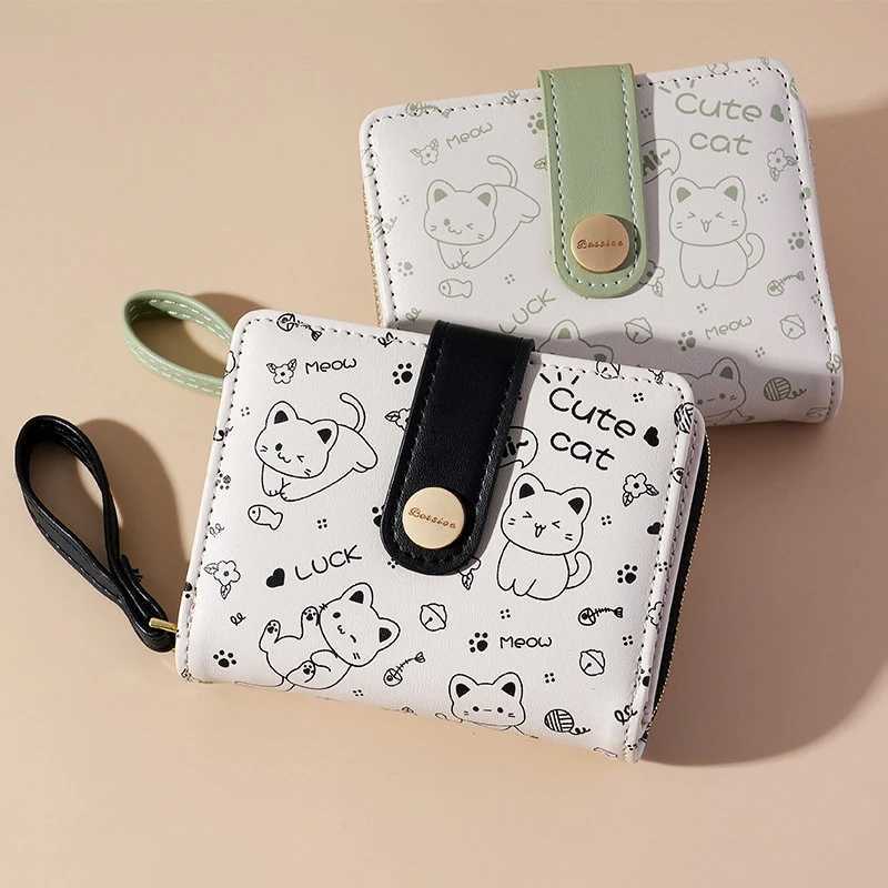 Japanese Cute Girls Wallet Short Student ID Bank Card Holder Small Bag Zipper Wallets For Women Key Storage Purse Coin Purse Y250707