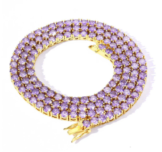 4mm Hiphop 18k Gold Iced Out Chain Moissanite vvs1 Necklace Choker Diamond Men Tennis Necklace
