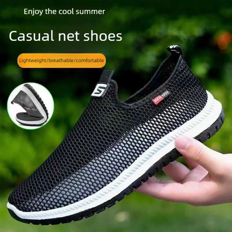 Mens breathable lightweight casual mesh sports shoes for summer outdoor soft sole running shoes fion walking shoes m sneakers Y250707