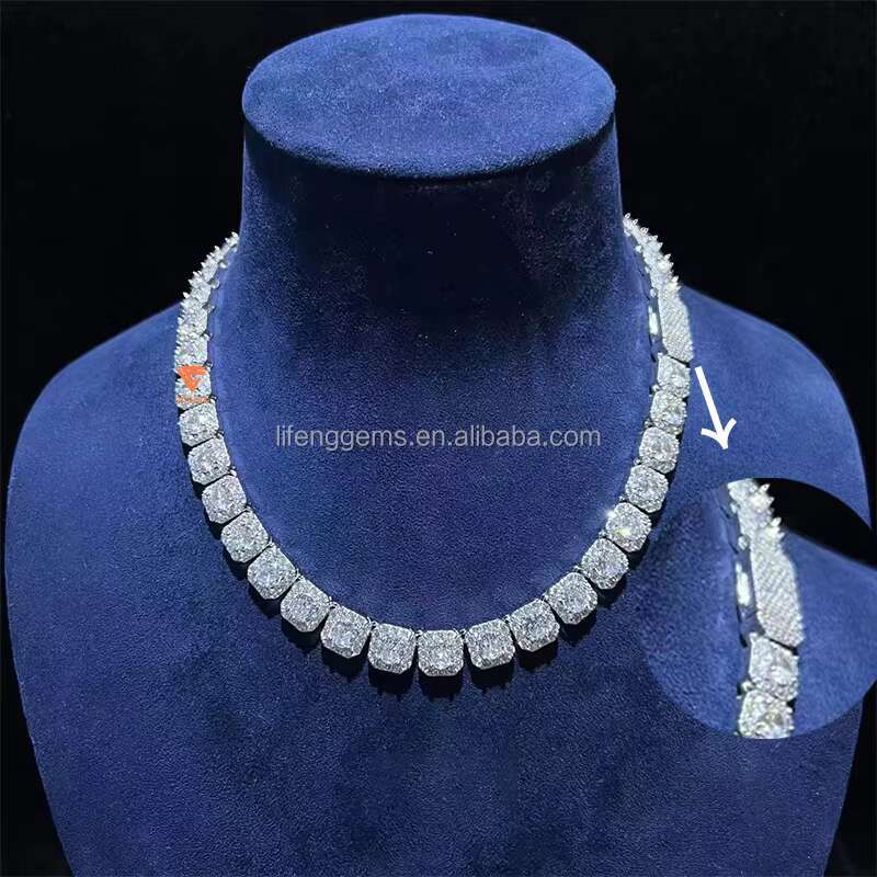 Lifeng Luxury Mens 925 Silver Hip Hop Candy Chain VVS Moissanite Ice Necklace With Diamond for Engagement Punk Style