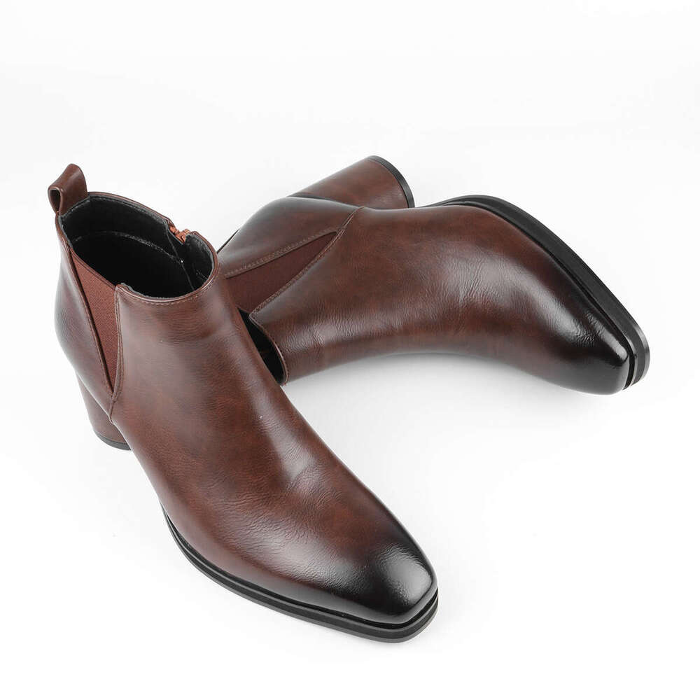 Free shipping Chelsea Free shipping Fashion Business Height-Increasing High-Heel Men's Cowboy Boots - view 4