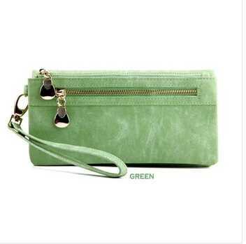 Fi Wen Large Capacity Leather Wallets Lady Lg Big Zipper Purse Fem Mey Bag Phe Cluh Wt Wristlet Y250707