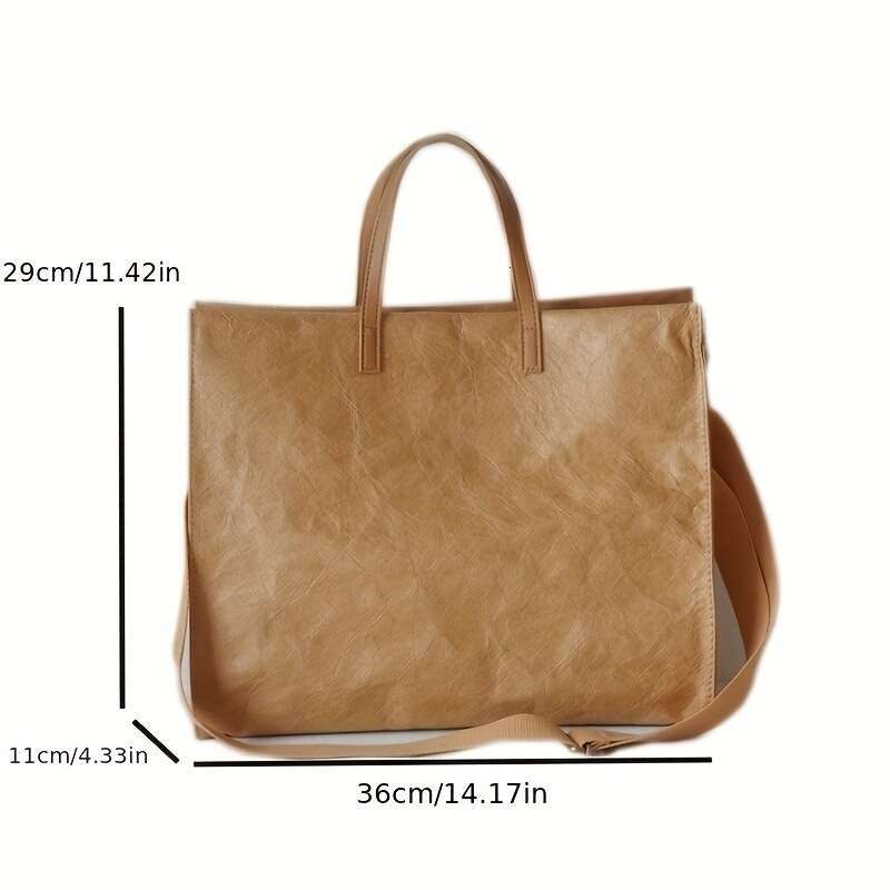Waterproof shoulder support extra large bag for women 2025 new model kraft paper bag hand-held commuting bag