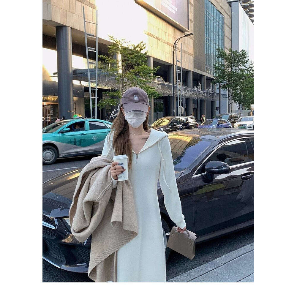 New French Style Elegant Sweatshirt For Women, Spring And Autumn Long With Coat, Inner Layer Base Dress B5