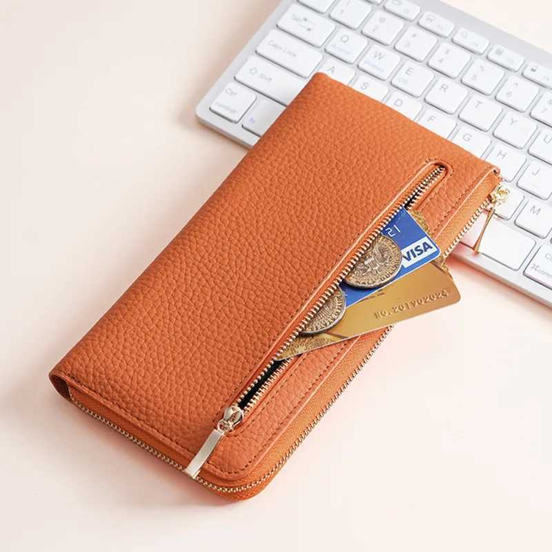 RanHuang New 2025 Wens Genuine Leather LG Wallet Fi Zipper Wallet 6 Card Holder Girls Purse B240 Y250707