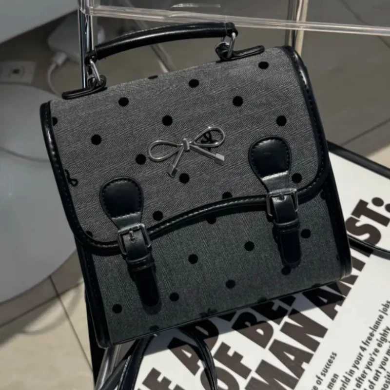 2025 New Wen Trendy Dot Students Handbags Girls Y2k Ahetic Fi Shoulder Crossbody Bags Casual Streetwear Mini Backpacks Y250707