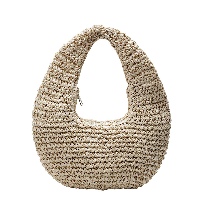 Free shipping designer Niche Crescent Bag Summer New Beach Vacation Style Handwoven Bag Casual Ins Handbag Straw Bag Dumpling Bag