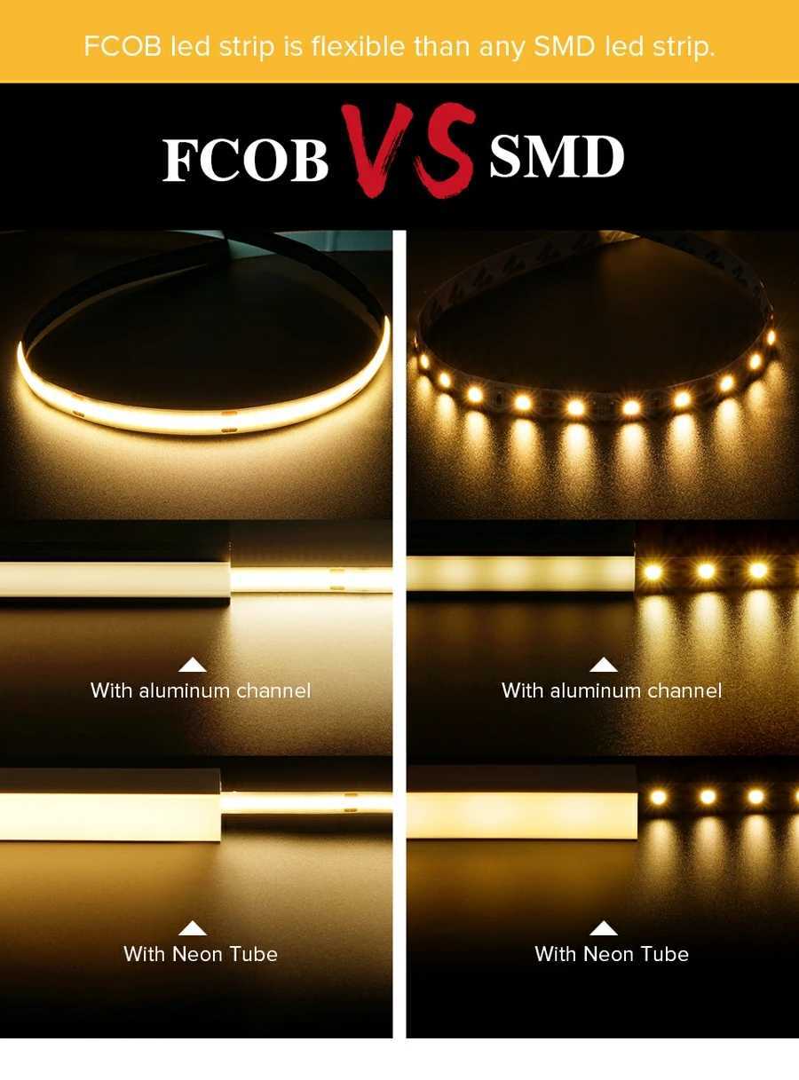 COB USB LED Strip Light with Switch Decoration Lighting Tape for House Room Backlight 1M 2M 3M Ribbon W250701