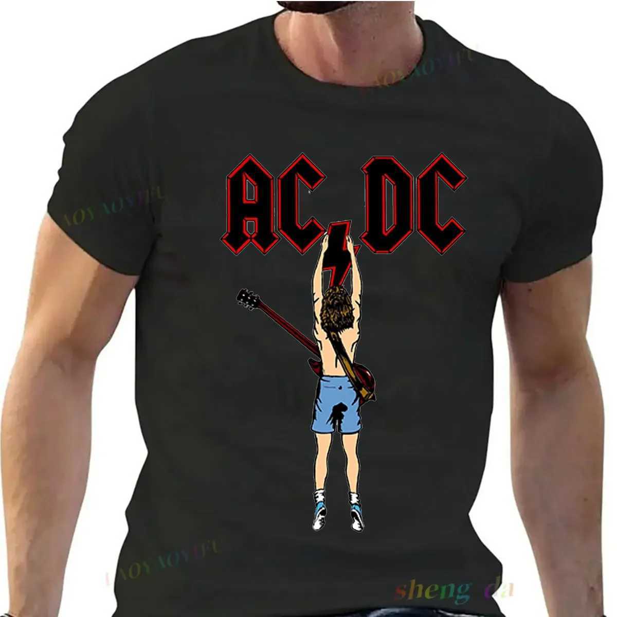 Playera Rock Band AC DC T-shirt Casual Wear Men Short Sleeve T-shirt Funny Fashion Music Printing Customized Unisex Tops W250707