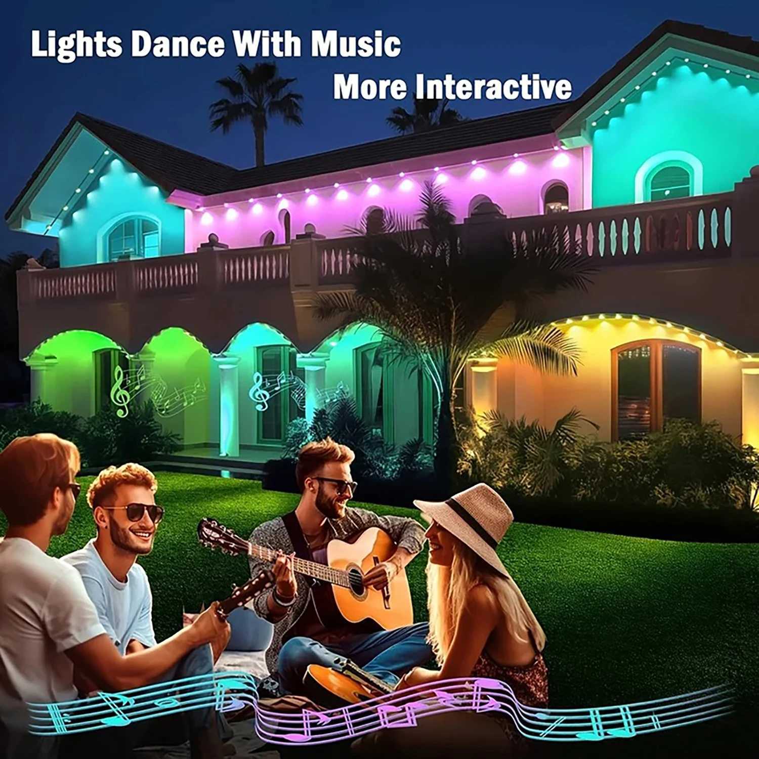 LED String Lights Eaves Decoration Light Strip IP67 Waterproof Suitable for Garden Yard Decoration Christmas Eaves Lights W250701