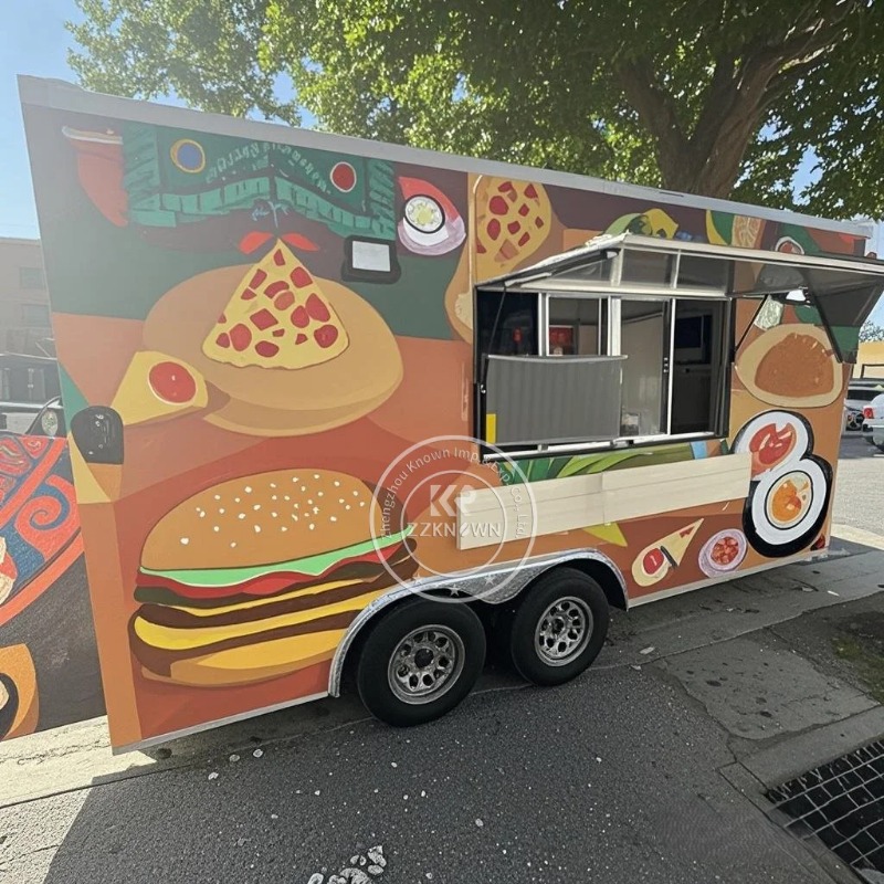 Custom Food Truck Mobile Kitchen Fully Equipped Concession Catering Trailer Snack Ice Cream Cart Food Trailer