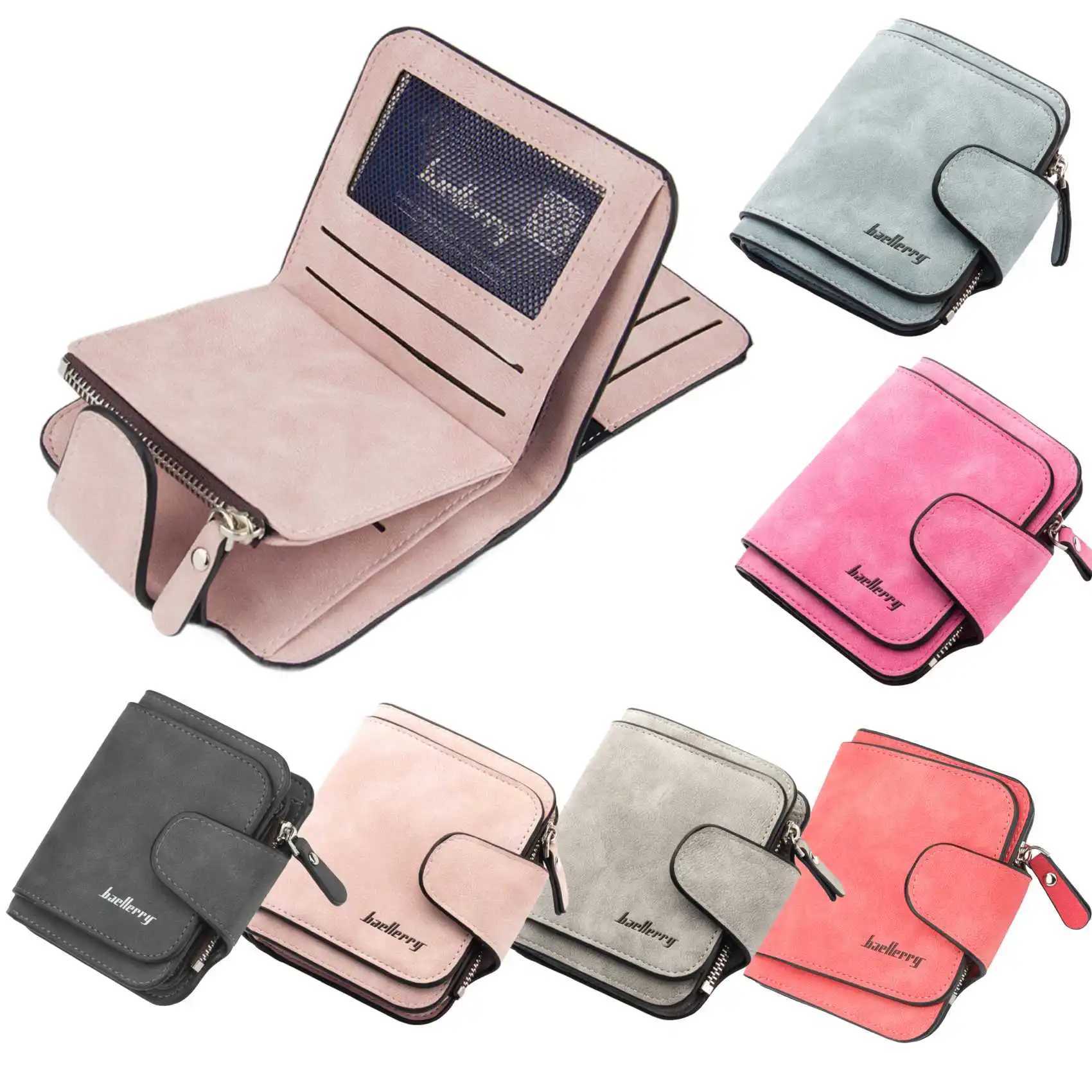 Buckle Abrasive Leather PU Mens Short Wallet Fi Casual Trifold Purse Multi-Card Holder Coin Purse Y250707