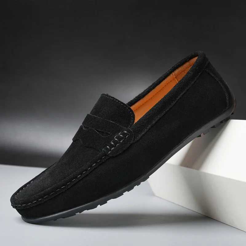 igh Quality Leather Men Loafers Slip on Mens Casual Shoes Fion Flats M Driving Shoes Ten Size 38-47 Y250707