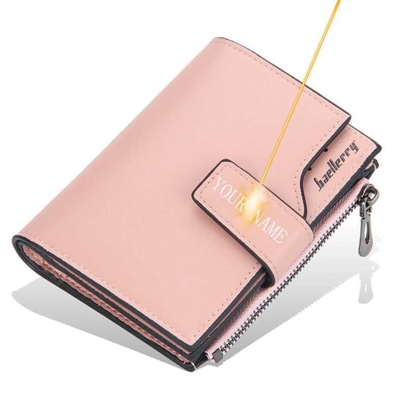 Persali Photo Name Wallet for Men and Women PU Leather Short Tri-Fold Zipper Coin Pocket High Capacity Purse Gift Y250707