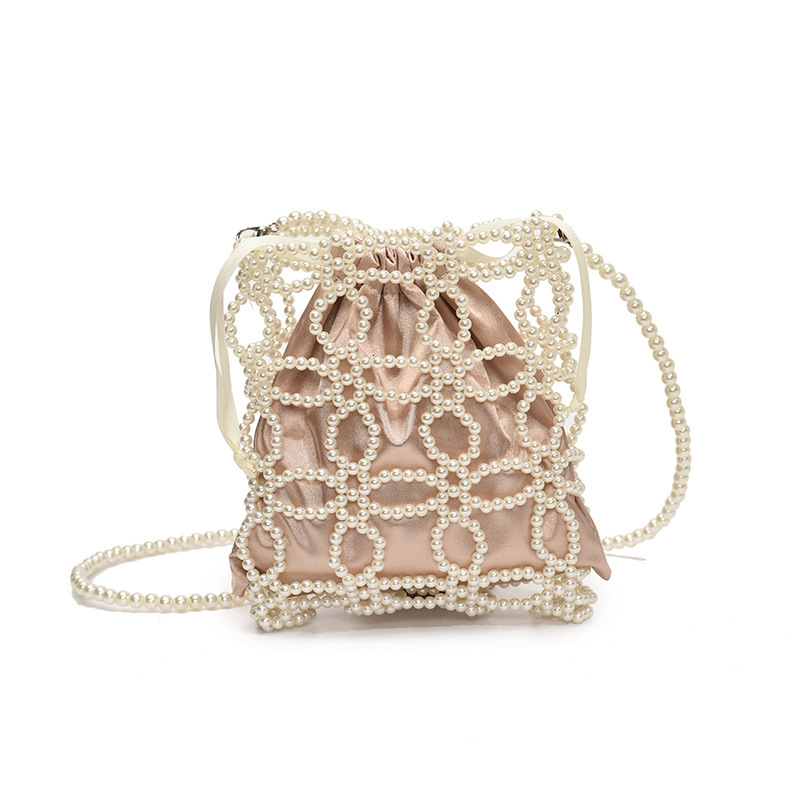 Free shipping designer Fashionable and Beautiful Spring/Summer Hollow Pearl Chain Woven Bag for Women 2025 New High-End Crossbody Bag Phone Bag