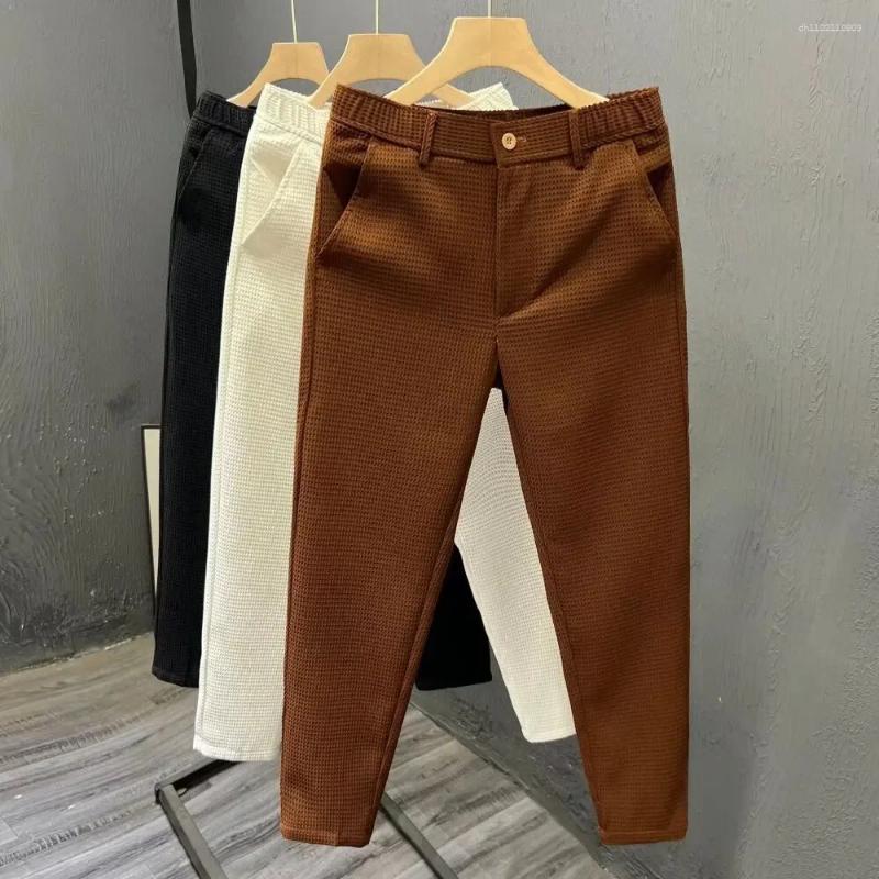 Men's Suits Fashionable Casual Slim Fit Khaki Pants Trendy Business Style Westwear Comfortable Breathable Stretchy Long Trousers