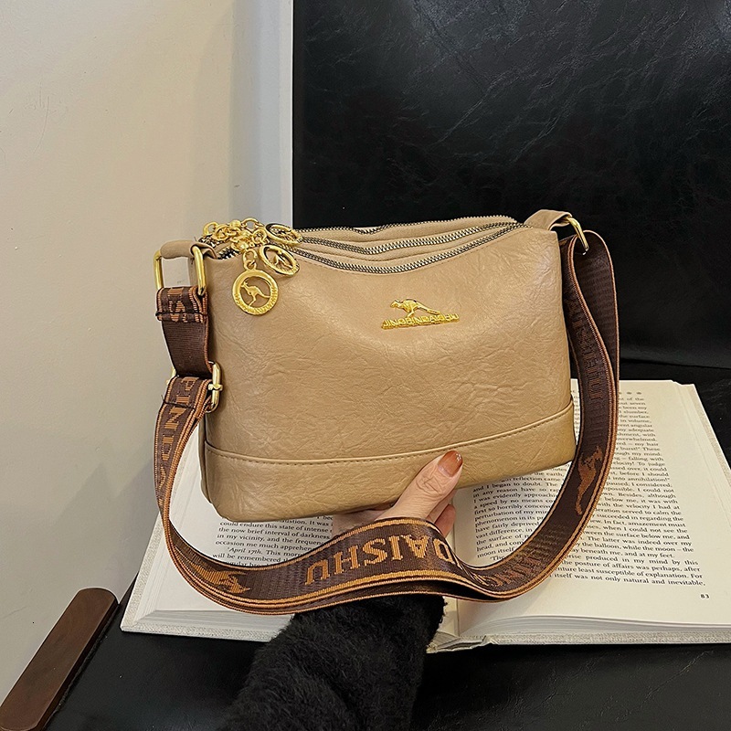 Free Shipping Kangaroo Middle-aged Mother Bag 2025 Designer Multifunctional Texture Three-layer Single Shoulder Soft Leather Large Capacity Women'
