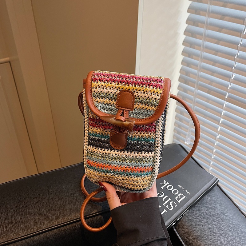 Free shipping designer Spring and Summer High-End Mini Bag for Women 2025 New Niche Design Woven Casual Versatile Phone Bag