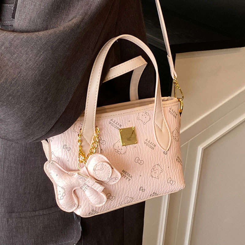 Lanjia Dhgargets High Quality Fashion Printed Lychee Texture Handbag Bucket Korean Style Casual Commuter Versatile Crossbody Women S Bag C