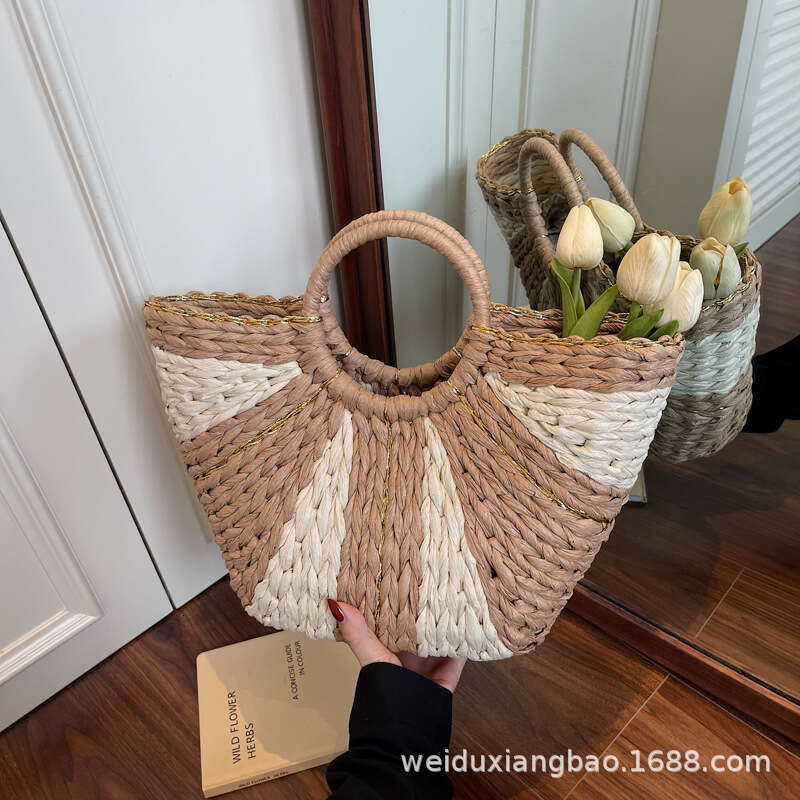 Free shipping designer bag Luxury bag Personalized New Woven Handheld Basket Bag Spring Summer Color-Block Versatile Casual Fashion High-End Feel Wome