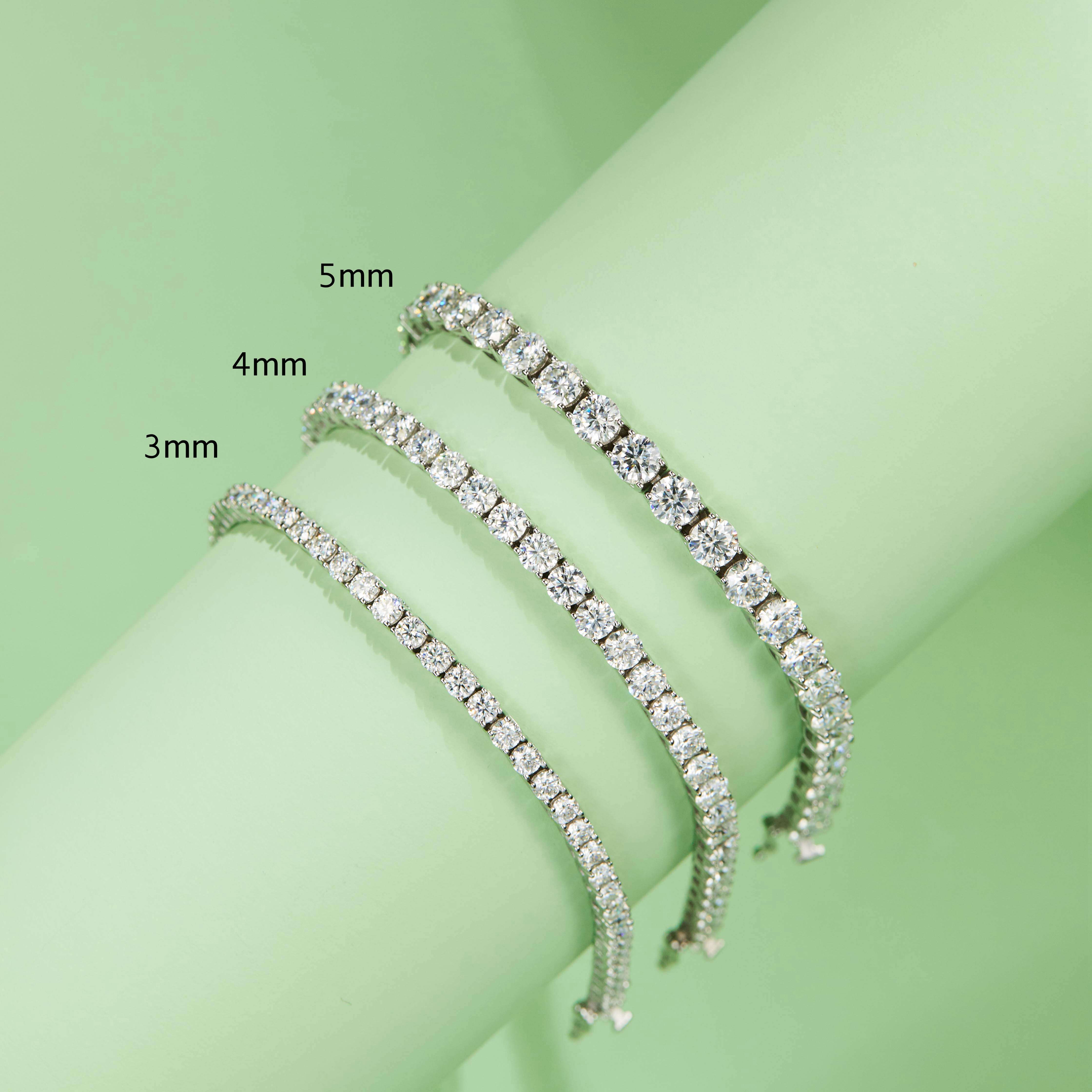 Qianjian Gold Plated Hip Hop Jewelry 925 Silver VVS Moissanite Diamond Tennis Bracelet for Women Men