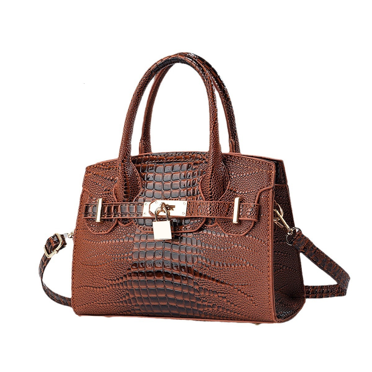 Free shipping designer's new handbag, bright colored leather, stone patterned crocodile patterned handbag, shoulder bag, mother bag, women's