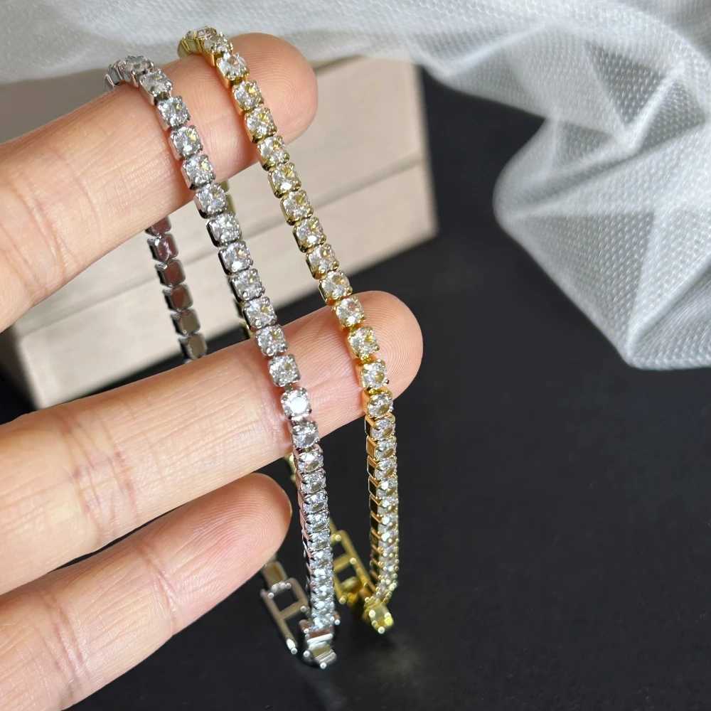 4mm Zirconia Chain Tennis Bracelets for Women in Stainless Steel Gold/Silver Color 16/18 cm Wristband Pulsera Luxury Jewelry Gifts XJ250707