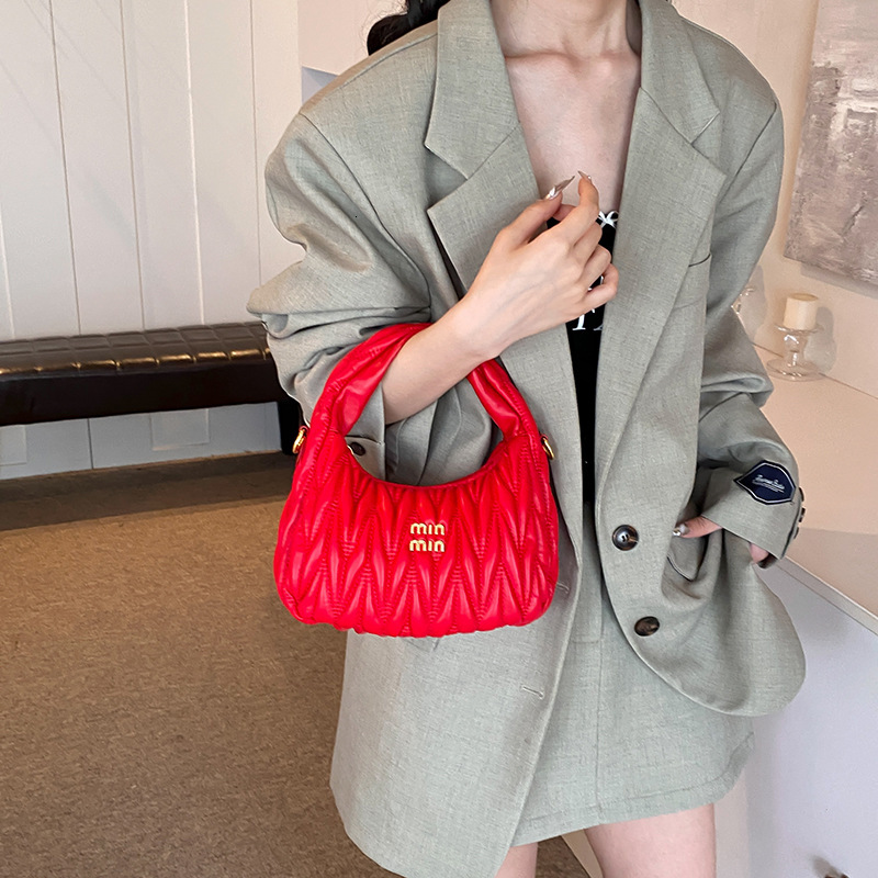 Free shipping designer French Soft Leather Wrinkle Bag for Women New Fashion High-Quality Texture Handbag Elegant Shoulder Bag Crossbody Bag