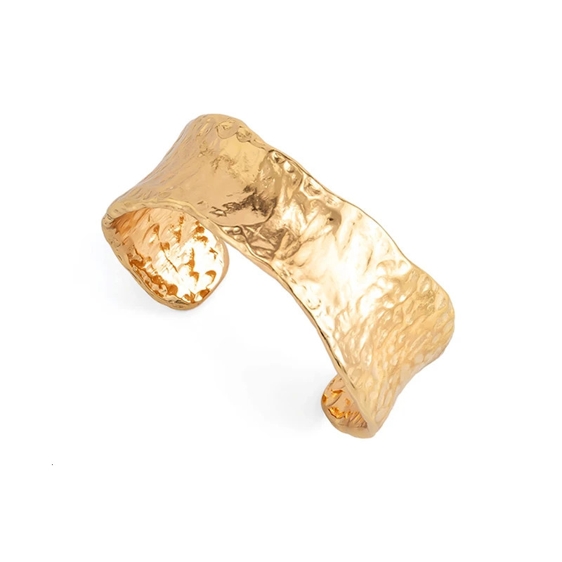 Heavy Hammered Metal Cuff Bangle For Women Fashion Jewelry Irregular Trendy Basic Style Holiday Accessories Party Gift C1402 250701