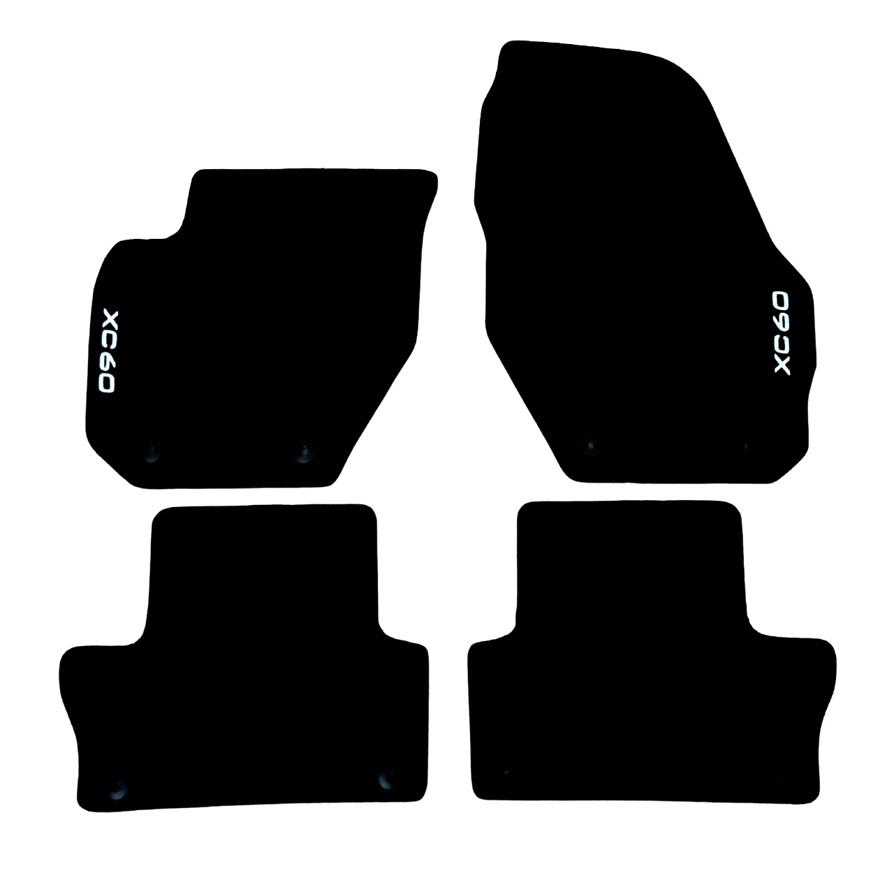 Car Floor Mats For Volvo XC 60 Velour Waterproof Black Carpet Rugs Auto Liners