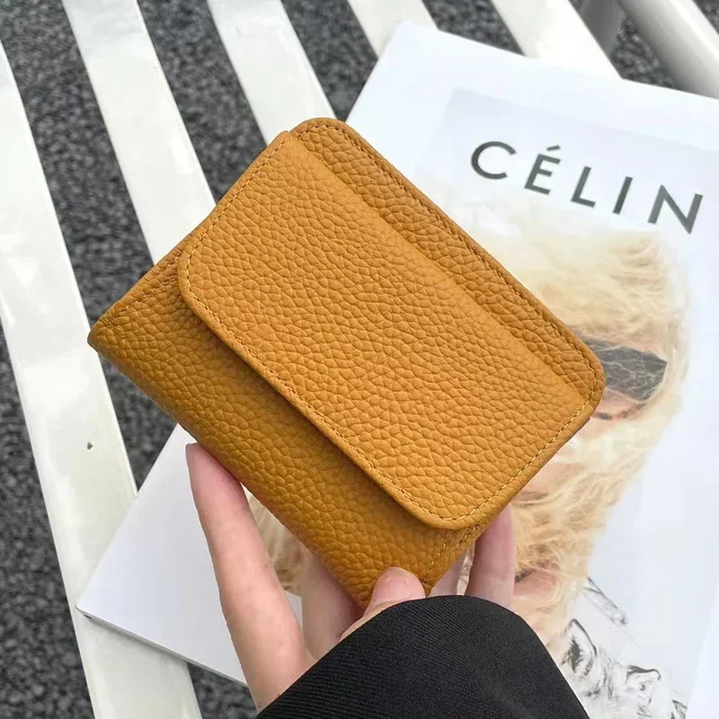 Genuine Leather Wallet Womens Purse Folding Simple Small Money Ladies Bag Multi-functional Coin Bag Female ultra 250704