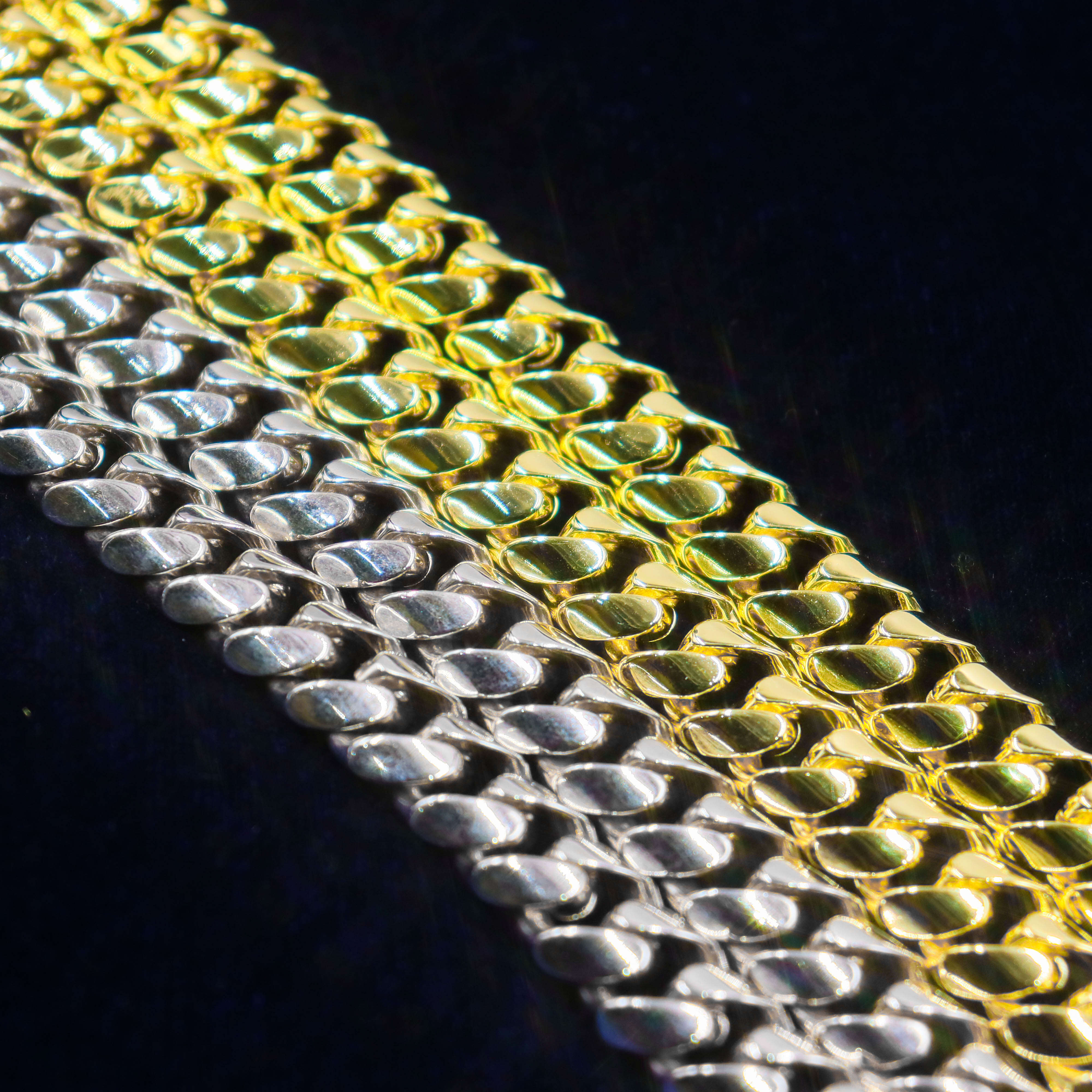 Silver Gold Color Ice Out Jewelry Hip Hop Custom Cuban Link Chain 925 Sterling Silver Necklaces for Men Women